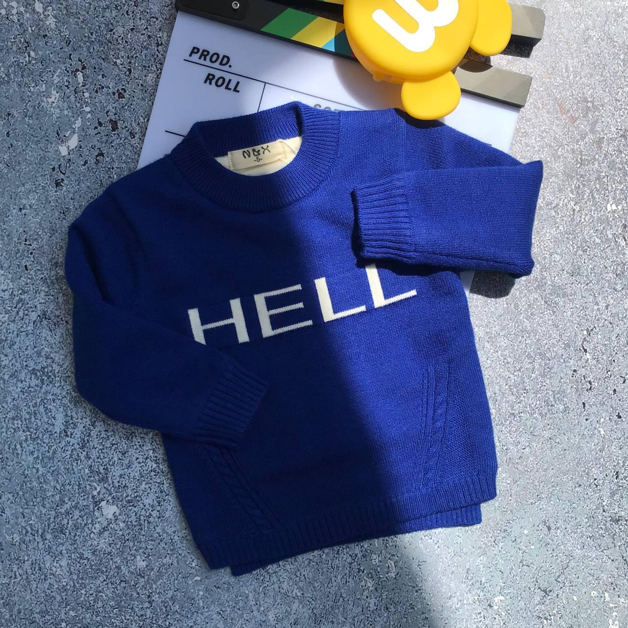 Тепла кофта світшот для хлопчика на флісі HELL Синій 18011 38, Синий, Для мальчиков, Зима, 11 , 4 года