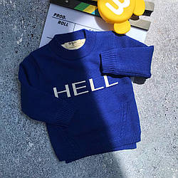 Тепла кофта світшот для хлопчика на флісі HELL Синій 18011 38, Синий, Для мальчиков, Зима, 11 , 4 года
