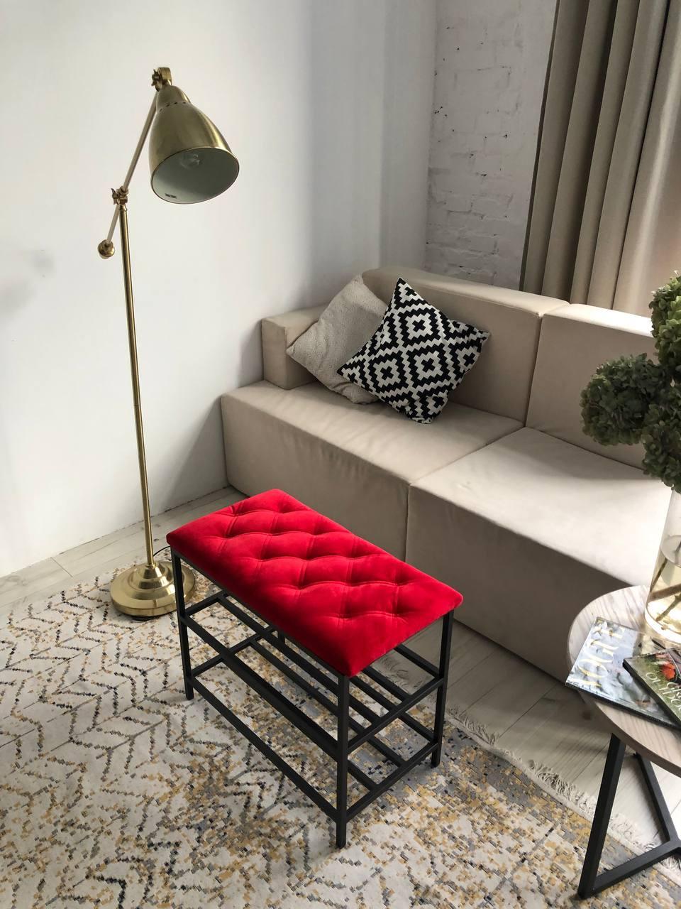 Металева м'яка банкетка Twin sann, колір на вибір