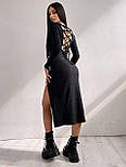 Облягаюче міді плаття зі шнурівкою на спині та розрізом на спідниці (р. S, M) 66035085Е, фото 4