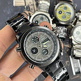 Водонепроникний електронний годинник з хронографом AMST 3003M All Black Metall оригінал, фото 8