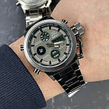Водонепроникний електронний годинник з хронографом AMST 3003M All Black Metall оригінал, фото 9