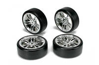 Team Magic E4D Drift Car Mounted Tire 5 Spoke Silver 4p aik