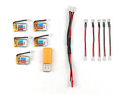 Зарядний пристрій USB + 5 акумуляторів для Eachine E010 amc