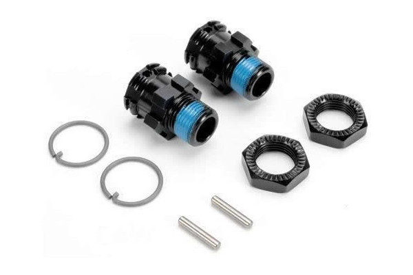 Team Magic Alum. Splined Wheel Hubs and Nuts +10mm (2)-Black amc, фото 1