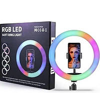 Кольцевая лампа RGB LED MJ20 20 см, кольцевая лампа диаметр 20 см, лампа селфи RING LIGHT питание USB