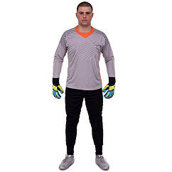 Форма футбольного воротарня воротарська форма Zelart 7608 розмір L (48-50) зріст 165-170 см Black-Grey