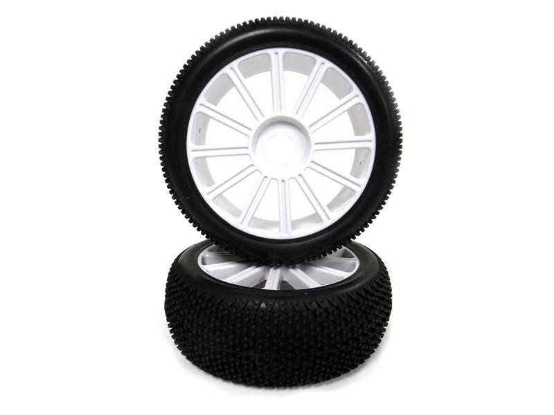 1:8 White Rim & Tire Complete For Buggy (821001W+821002) 2P