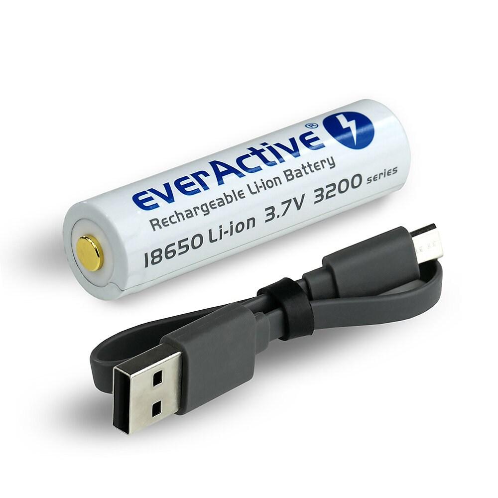 Акумулятор Li-Ion 18650 EverActive 3200 мА·год 7 А MicroUSB (з захистом) amc, фото 1