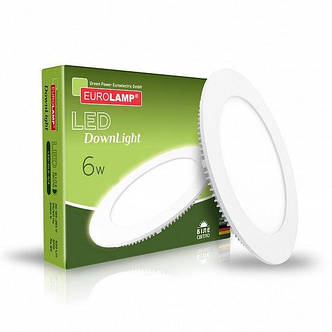 LED Світильник EUROLAMP круглий Downlight 6W 4000K, фото 1