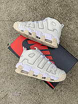 Жіночі Кросівки Nike Air More Uptempo Beige кеди Найк Аїр Аптемп бежеві шкіра унісекс, фото 4