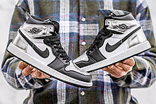 Кросівки Nike Air Jordan 1 Retro High Black Silver / Найк Аїр Джордан 1 Ретро Чорні з Срібним Високі, фото 3