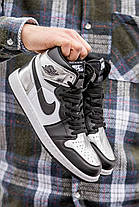 Кросівки Nike Air Jordan 1 Retro High Black Silver / Найк Аїр Джордан 1 Ретро Чорні з Срібним Високі, фото 4