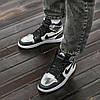 Кросівки Nike Air Jordan 1 Retro High Black Silver / Найк Аїр Джордан 1 Ретро Чорні з Срібним Високі, фото 9