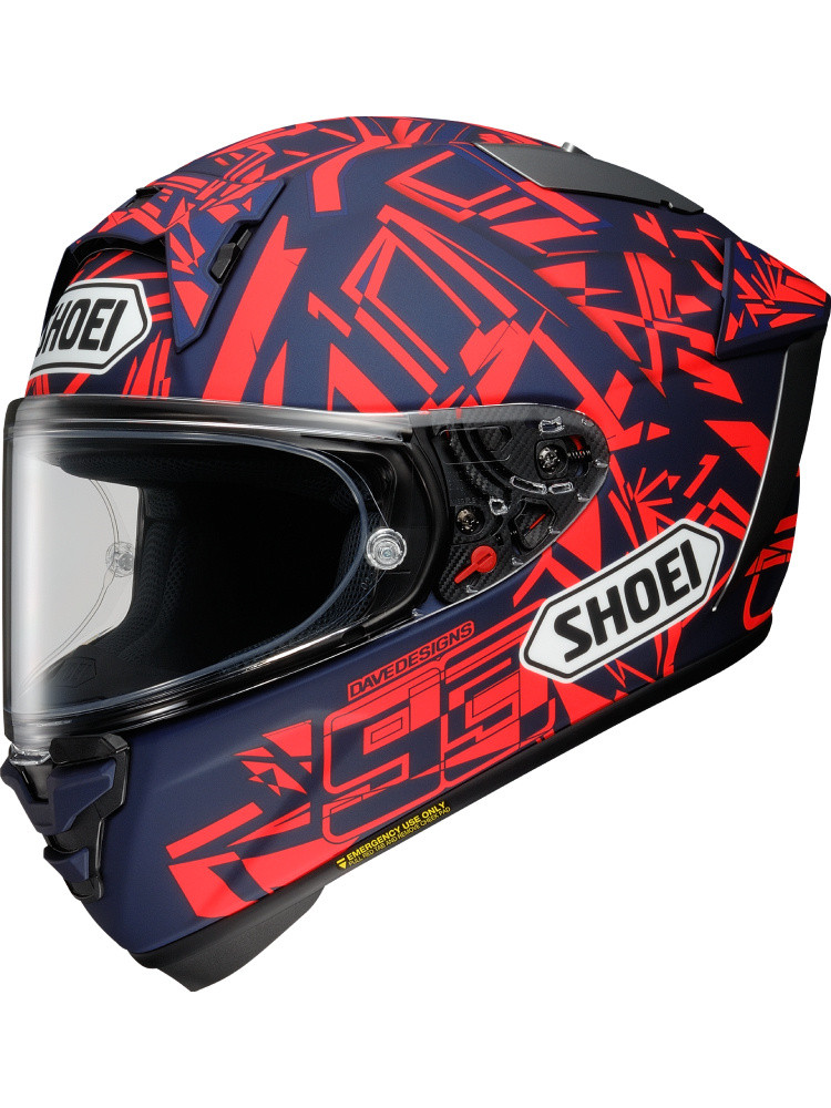 МОТОШОЛОМ SHOEI X-SPR PRO MARQUEZ DAZZLE TC-10 КОЛІР ЧЕРВОНИЙ/СИНІЙ