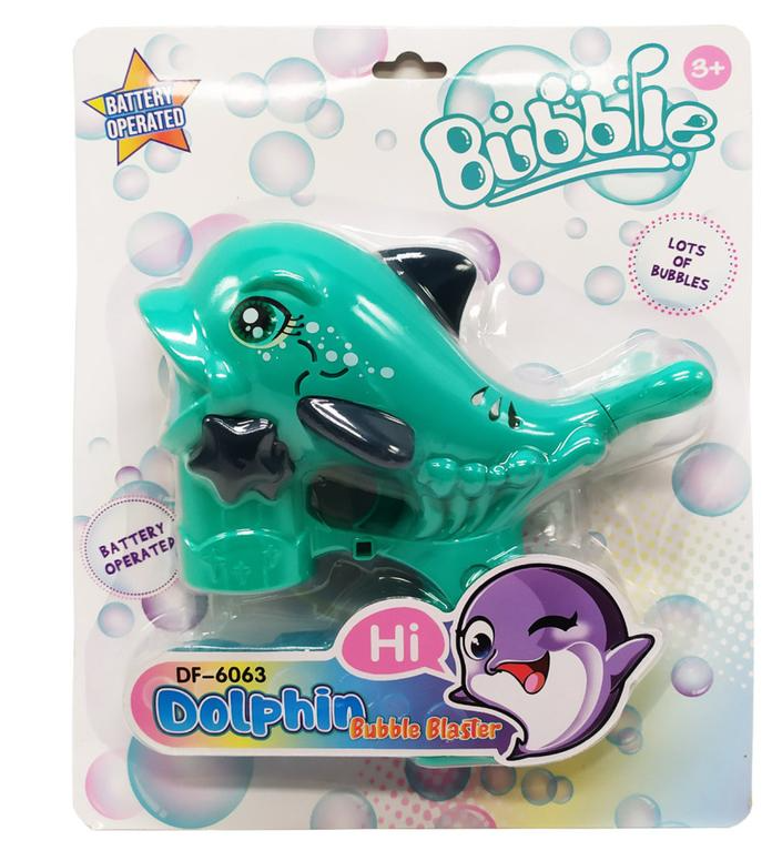 Пістолет з мильними бульбашками Bubble Fun DF 6063  Дельфін блакитний