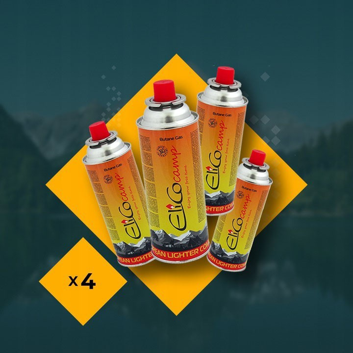 Газовий балон цанговий (картридж) ELICOCAMP 220 г 4 шт