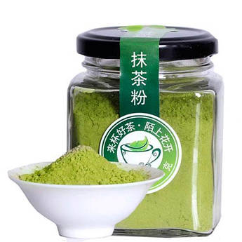 Зелений натуральний порошковий чай Матча Преміум у банці 100 г, елітний справжній чай матья