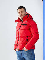 Мужская куртка Prada еврозима с капюшоном, красная короткая брендовая куртка Прада для мужчин fms