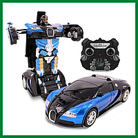 ST Машинка трансформер Bugatti Robot Car на радиоуправлении, машинка робот с пультом управления