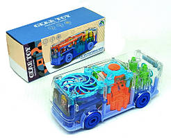 Автобус іграшковий прозорий с шестірнями, музичний, світло, в кор. 20*8*8 см (96 шт.)