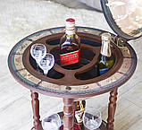 Глобус бар підлоговий з дерева на 3-х ніжках з малюнком зодіак, фото 8