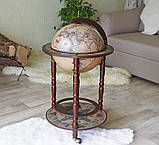 Глобус бар підлоговий з дерева на 3-х ніжках з малюнком зодіак, фото 2