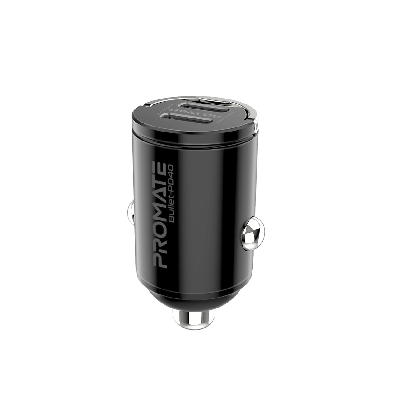 Автомобільний зарядний пристрій Promate Bullet-PD40 W 2хUSB-C Black (bullet-pd40.black)