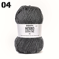 Пряжа Drops Merino Extra Fine 04 Средний серый