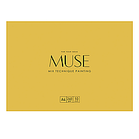 Папір для малювання (акварель, пастель, олівець) MUSE (А4+, 10 ар, 240 г/м2, у папці, гладкий, колір білий)