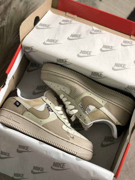Nike Air Force 1 Low Tan Bling Beige Cream 09822