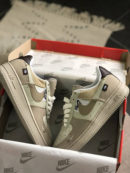 Nike Air Force 1 Low Tan Bling Beige Cream 09822