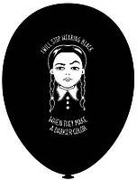 Латексна кулька з малюнком Венздей Wednesday чорний 025 12" 30см TM Star