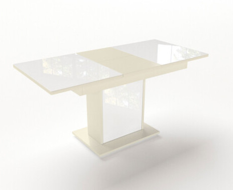 Стіл обідній розкладний БОСТОН + Скло Fusion Furniture, колір ванільний  1013 + скло ванільне