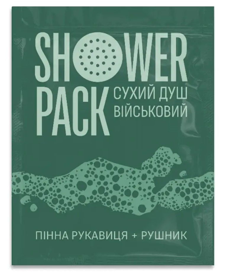 Пінна рукавиця з дерматологічним гелем – Shower Pack (сухий душ військовий ), фото 1