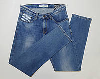 Мужские джинсы с ремнем светлые голубые "off white"