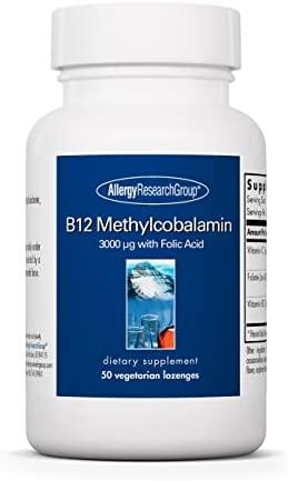 Allergy Research B12 Methylcobalamin 3000 / Б12 - 50 Vegetarian Lozenges BX072, фото 1