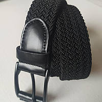 Плетений ремінь великої гумки унісекс чорний