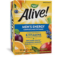 Nature's Way Alive!® Men's Energy Мультивитамины + минералы+ экстракты для мужчин, 50 таблеток