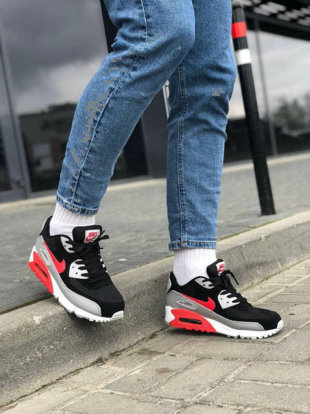 Nike Air Max 90 Black Grey Red 01106