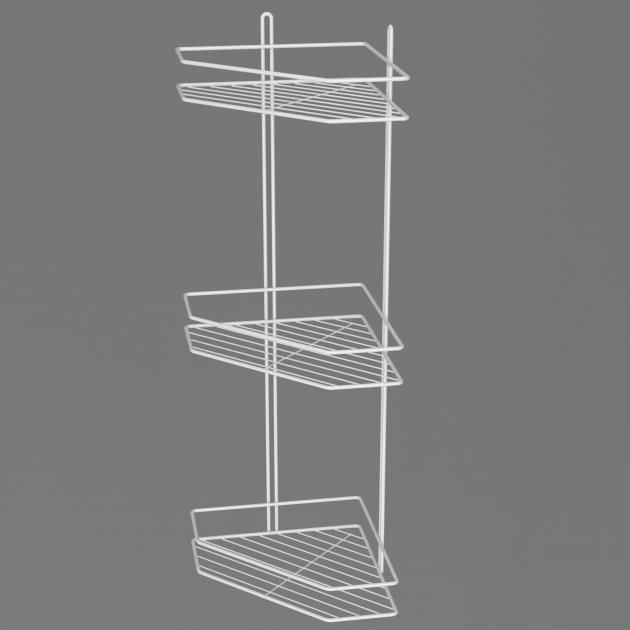 Полиця (полочка) кутова Метал-Стиль 3-яр 2-кон біла 25*25см