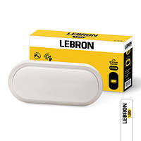 LED світильник LEBRON L-WLO-S, 15W, овал, 4100K, 1300Lm, ІР65, СВЧ датчик руху.