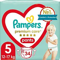 Pampers Подгузники-трусики Premium Care Pants 5 Junior (12-17 кг) 34 шт.