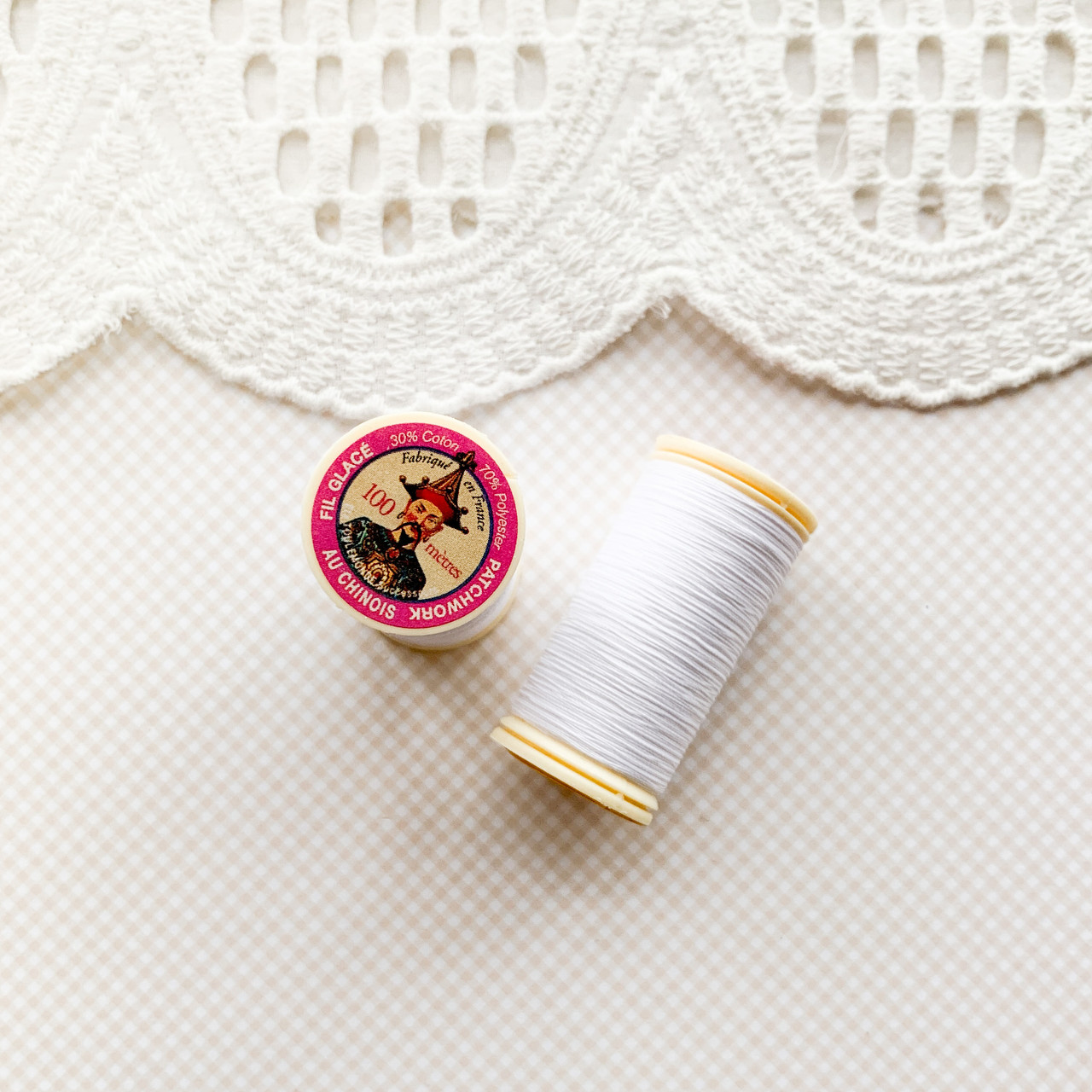 Нитки Au Chinois для печворка и шитья №100 Білі, фото 1