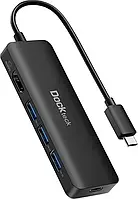 USB C-концентратор, док-станція 5-в-1, док-адаптер USB C з 4K 60 Гц HDMI, 100 Вт PD, 3 USB 3.0, для MacBook Pr