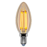 LED лампа філаментна VELMAX V-Filament-Amber-C37, 6W, E14, 2500K, 600Lm