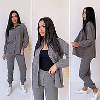 Жіночий брючний прогулянковий костюм Oversize мікровельвет рубашка и штаны, фото 8