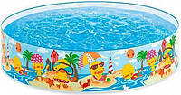 Детский каркасный бассейн для малышей Intex 58477 NP "Утиный риф" 122 х 25 см круглый маленький на 218 л AGS