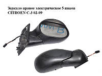 Зеркало правое электрическое 5 пинов CITROEN C-3 02-09 (СИТРОЕН Ц-3) (0103024, 012026)