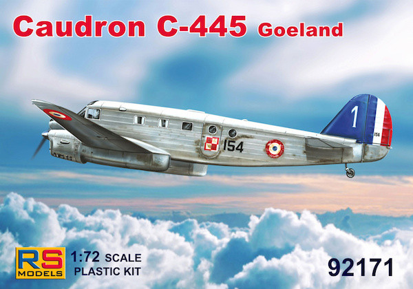 Пластикова модель 1/72 RS models 92171 Французький багатоцільовий літак Caudron C-445 Goeland, фото 1